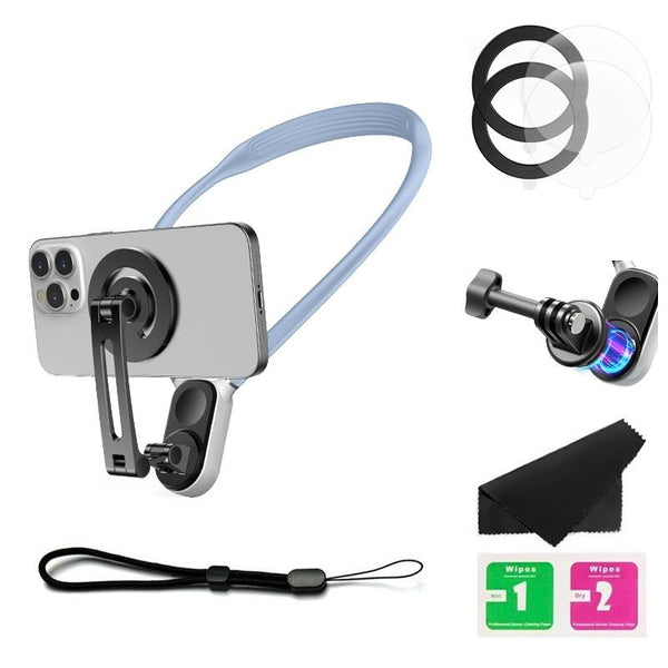 Versatile Magnetic Neck Holder For Phones And Action Cameras_Blue Other Camera & Photo Accs