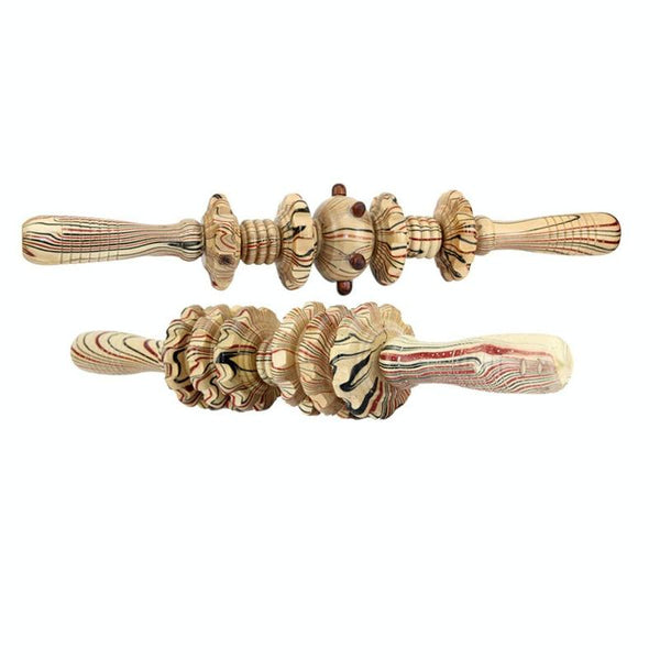 Abdominal & Leg Roller Massager Nine Wheels White Red Massagers