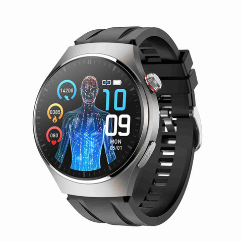 1.43 Inch Amoled Ip67 Smart Call Watch Support Ecg / Body Temperature Blood Glucose Monitoring Silver Smart Watches