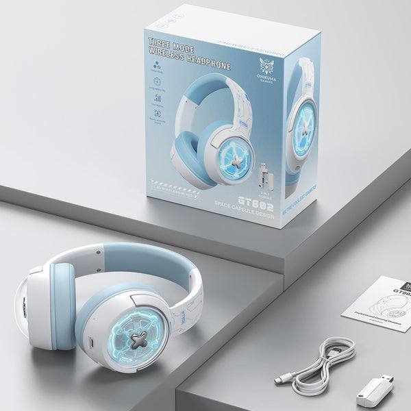 Wireless Gaming Headset Onikuma Gt802 White Headsets