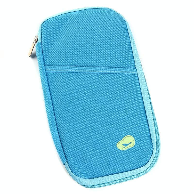 Multifunctional Travel Document Bag Passport & Ticket Holder Blue Travel Wallets