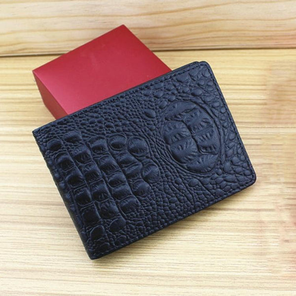 Universal Crocodile Pattern Driver License Cover With Card Slot Black Wallets