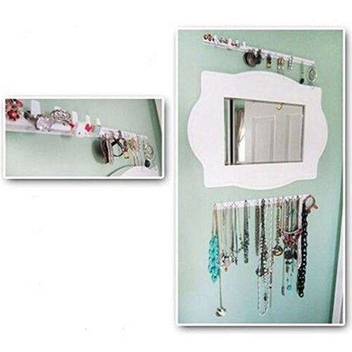 9 Piece White Adhesive Wall Jewelry Hooks Storage & Display