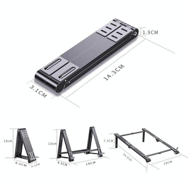 Aluminum Notebook Stand Compact Cooling Bracket Silver Stands Holders & Car Mounts