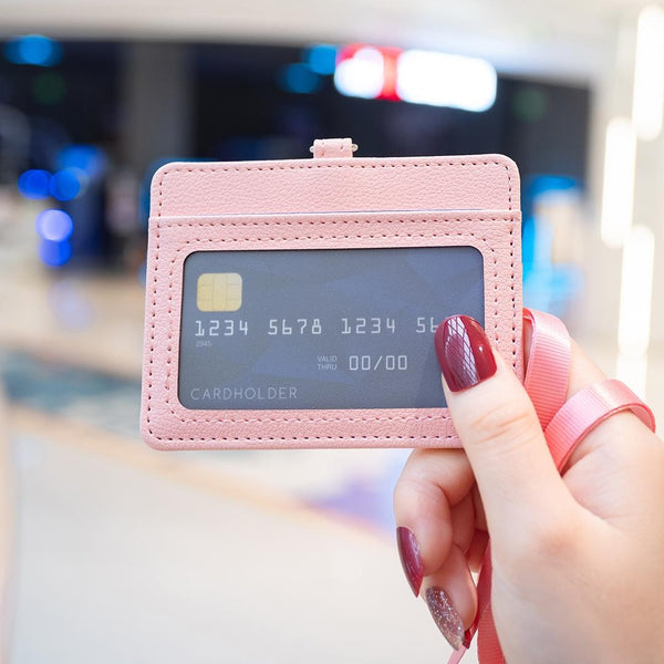 Horizontal Id Card Bag & Lanyard Pink Id & Document Holders