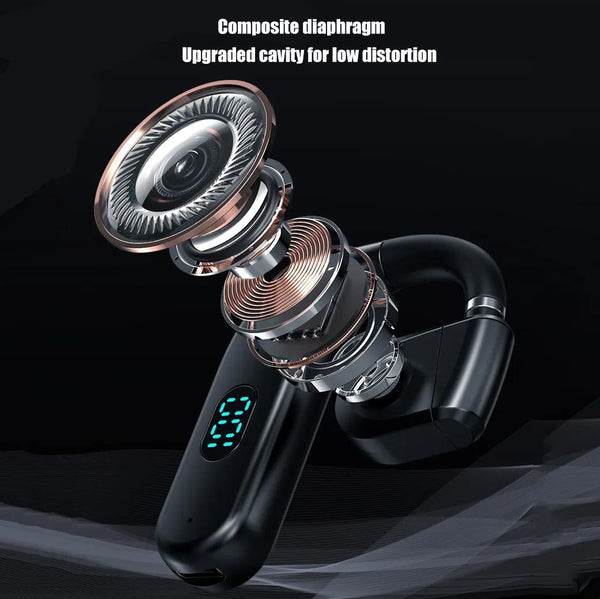 Wireless Bluetooth Headphone With Digital Display Black Midnight Headphones