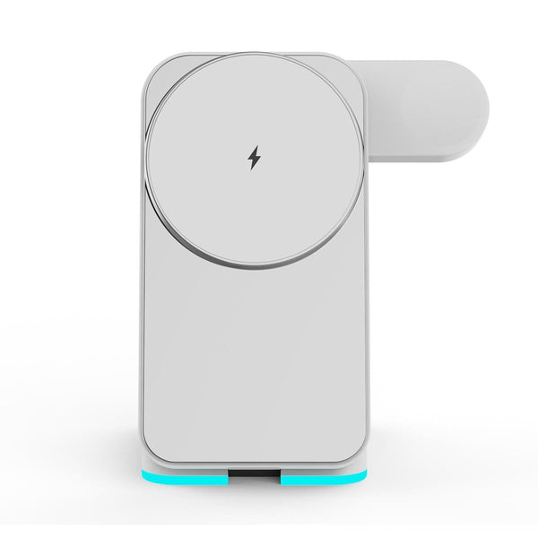 Foldable 3 In 1 Rgb Led Wireless Charger White Chargers & Cradles
