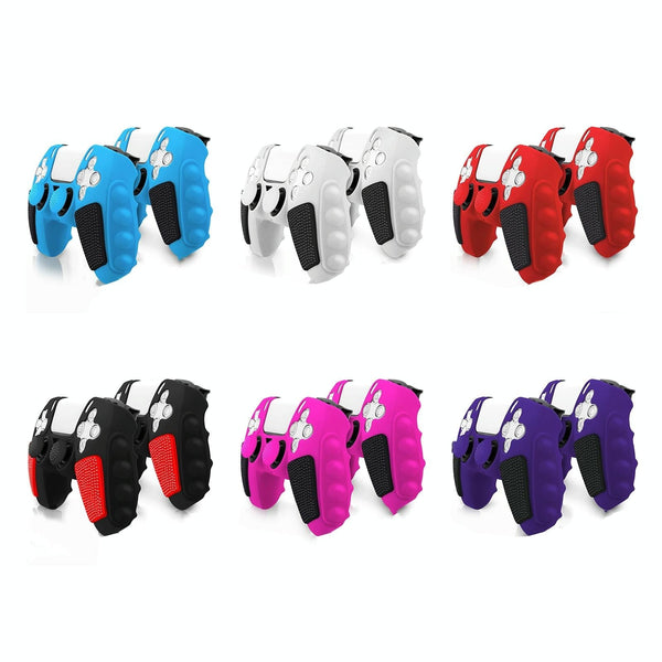 Silicone Gamepad Protective Case For Sony Ps5 With Splicing Design And Rocker Caps Black Red Other Video Game Accessories