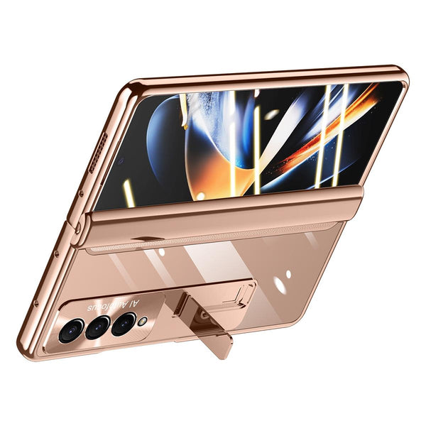 For Samsung Galaxy Z Fold4 5G Full Body Hinge Case Electroplated Gold Cases Covers & Skins