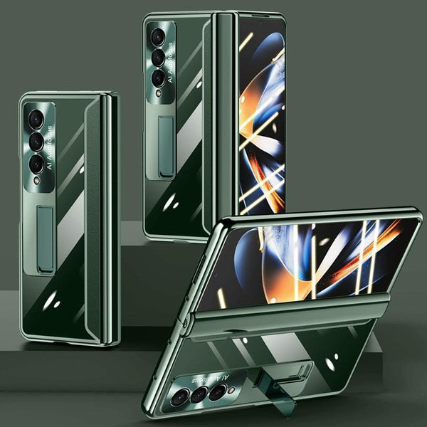 For Samsung Galaxy Z Fold4 5G Full Body Hinge Case Electroplated Gold Cases Covers & Skins