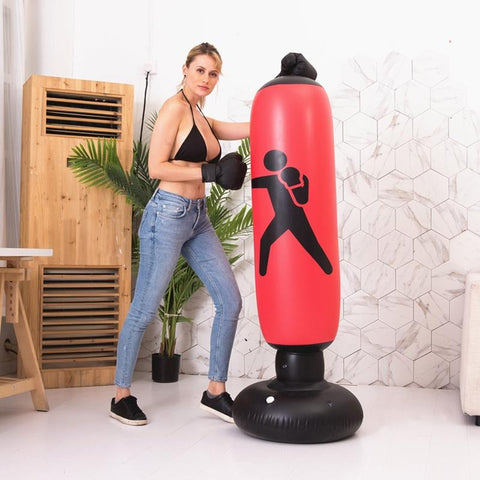 Vertical Inflatable Non Tumbler Boxing Column Height 160 Cm (Red) Punching Bags