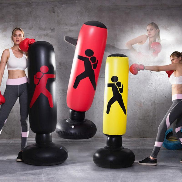 Vertical Inflatable Non Tumbler Boxing Column Height 160 Cm (Red) Punching Bags