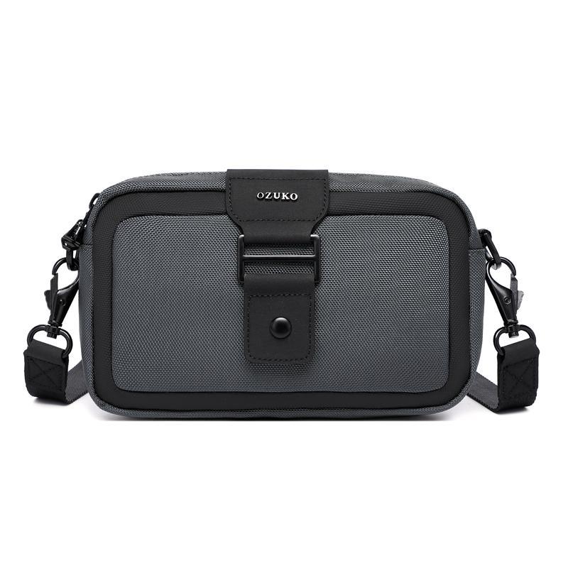 Waterproof Mini Crossbody Bag For Men Oxford Cloth Design Grey Bags