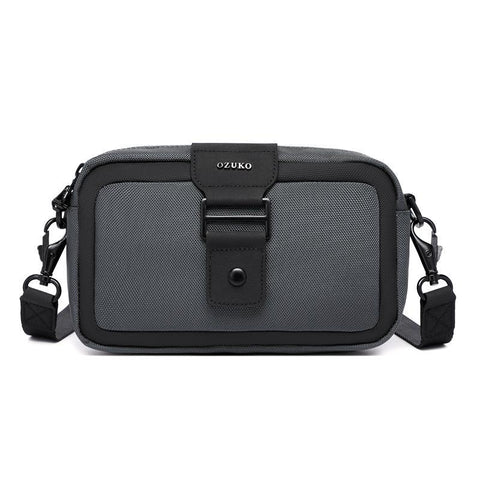 Waterproof Mini Crossbody Bag For Men Oxford Cloth Design Grey Bags