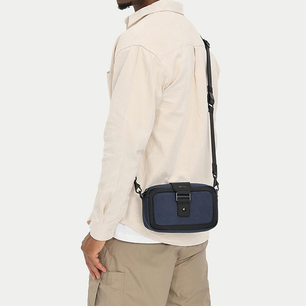 Waterproof Mini Crossbody Bag For Men Oxford Cloth Design Grey Bags