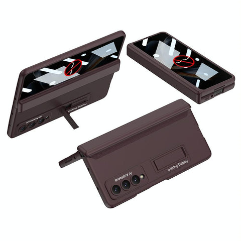 For Samsung Galaxy Z Fold4 5G Magnetic Case Full Coverage Wine Red Cases Covers & Skins