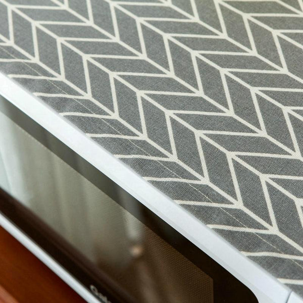 Universal Cotton Linen Microwave Dust Cover Yellow Checkerboard Microwaves