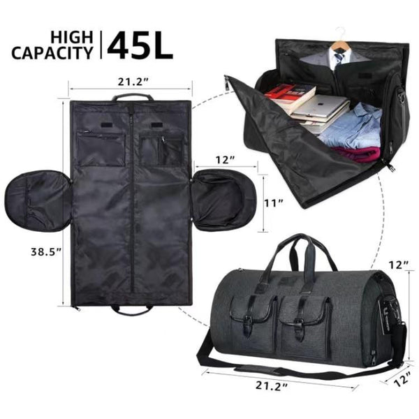 Compact Travel Suit Storage Bag Foldable Black Storage Bags