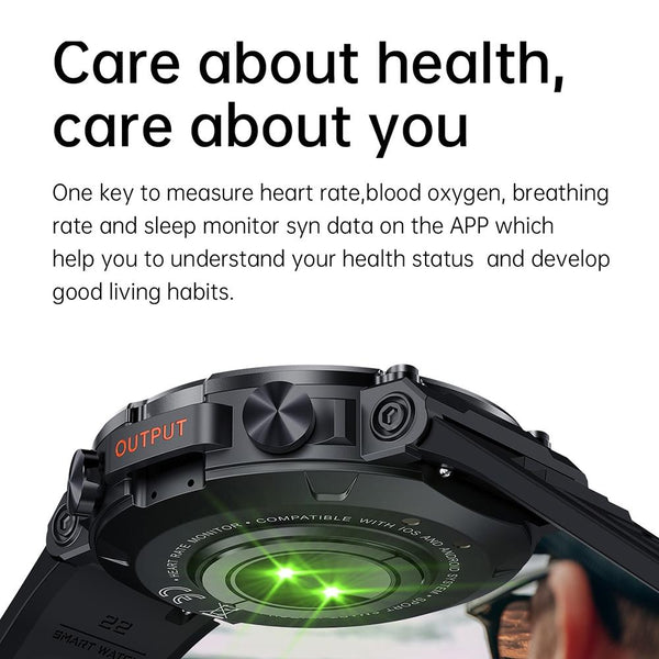 1.39 Inch Heart Rate / Blood Pressure Oxygen Monitoring Smart Calling Watch Gray Smart Watches