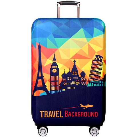 Protective Luggage Cover Durable Elastic Anti Dust Small Size European Sights Other Luggage