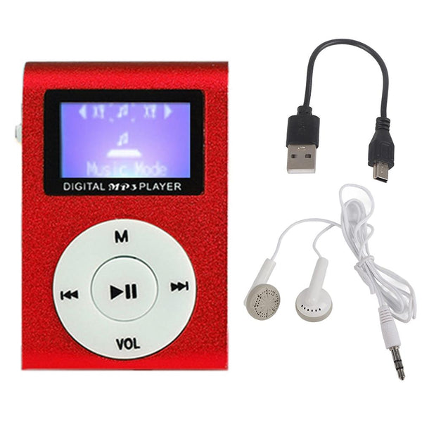 Metal Mini Mp3 Player With Screen Earphone+Cable Gold Ipods & Mp3 Players