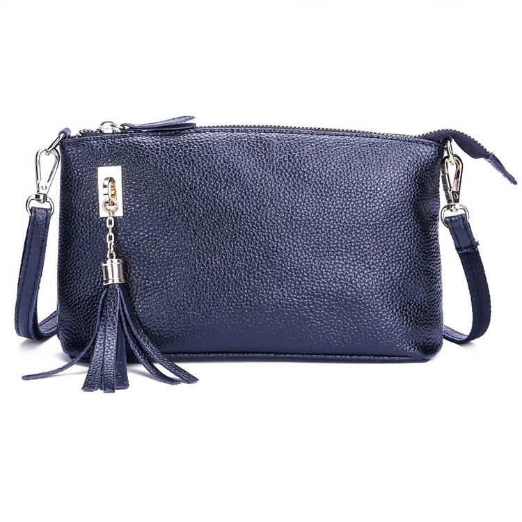 Fringed One Shoulder Bag For Women Large Capacity Casual Navy Blue Women's Bags & Handbags