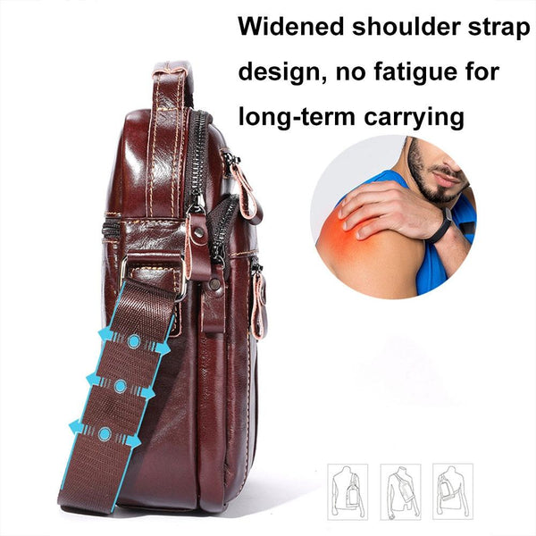 Large Capacity Retro Cowhide Crossbody Bag Yellow Bags