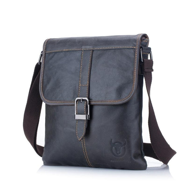 Men Leather Shoulder Bag For Sports & Outdoor Use Iron Blue Bags