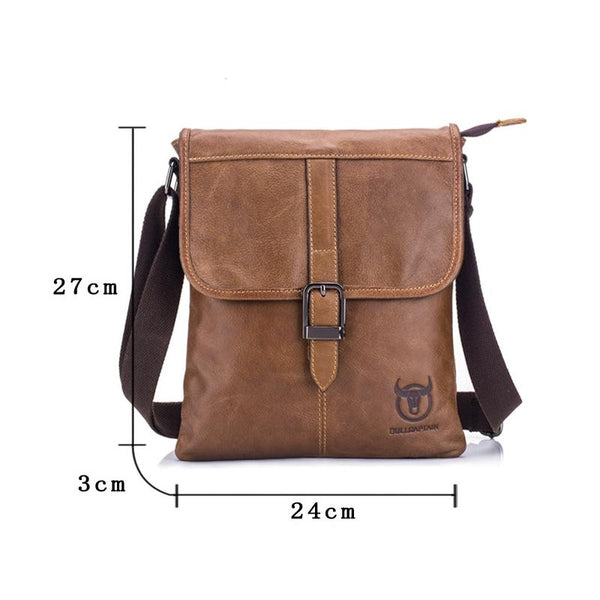 Men Leather Shoulder Bag For Sports & Outdoor Use Iron Blue Bags