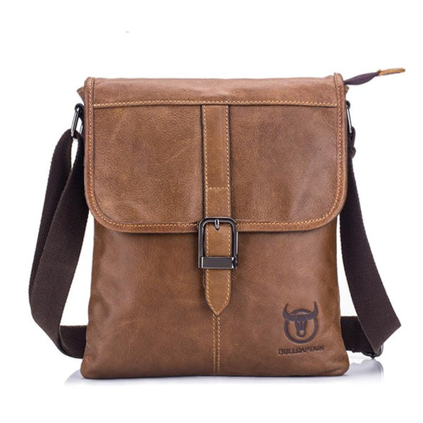 Men Leather Shoulder Bag For Sports & Outdoor Use Iron Blue Bags