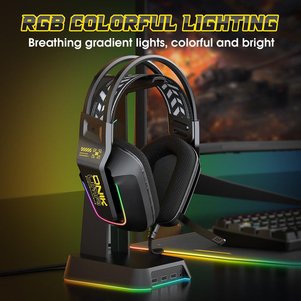 Rgb Gaming Headset With Microphone 2.2M Length White Headsets