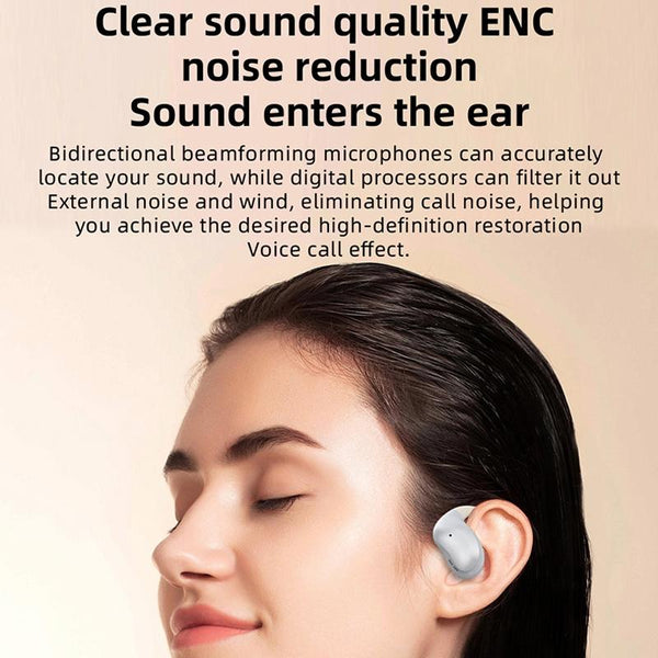 Bluetooth Earphones With Hanging Design And Digital Display Charging Case Skin Colour Headphones