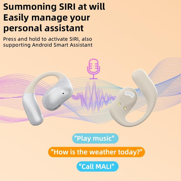 Bluetooth Earphones With Hanging Design And Digital Display Charging Case Skin Colour Headphones