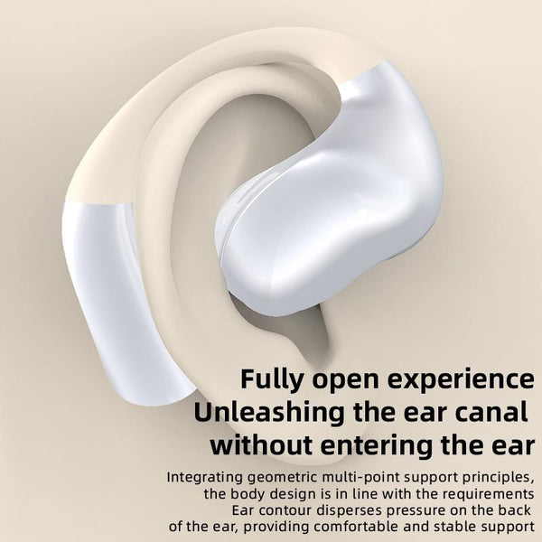 Bluetooth Earphones With Hanging Design And Digital Display Charging Case Skin Colour Headphones