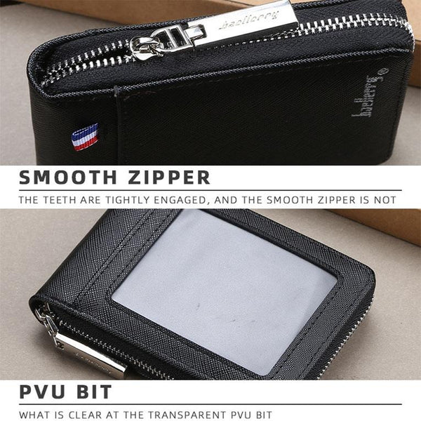 Large Multi Card Slot Organ Bag With Zip Coin Purse Black Wallets