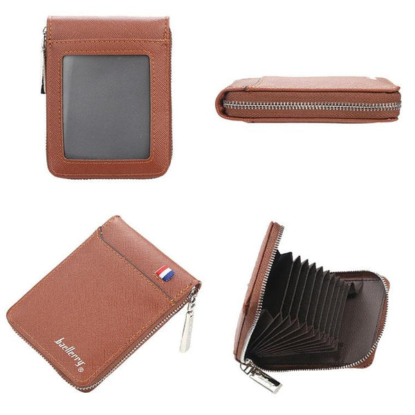 Large Multi Card Slot Organ Bag With Zip Coin Purse Black Wallets