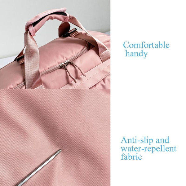 Large Capacity Sports Bag With Wet Dry Separation Pink Yellow Gym Bags