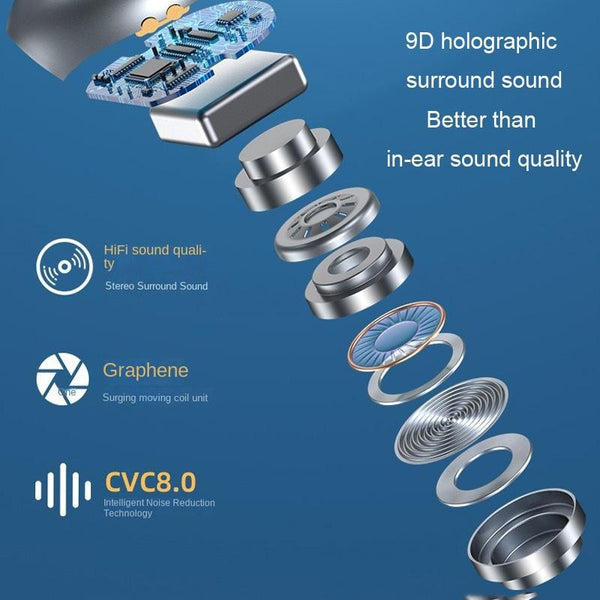 S19 Wireless Ear Clip Noise Reduction Bluetooth Bone Conduction Delay Earphones Earbuds