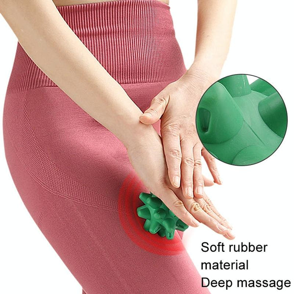 Handheld Hedgehog Massage Ball For Plantar Relaxation And Fitness Green Massagers