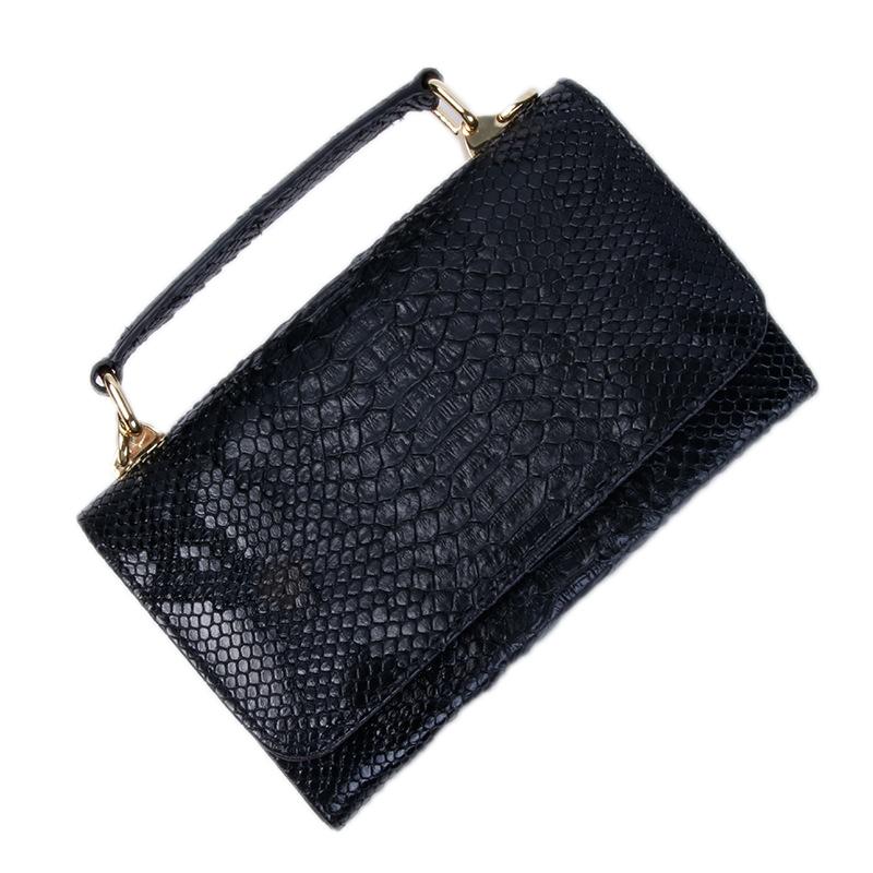 Versatile Lady Crossbody Wrist Bag Multi Functional Snake Pattern Black Women's Bags & Handbags