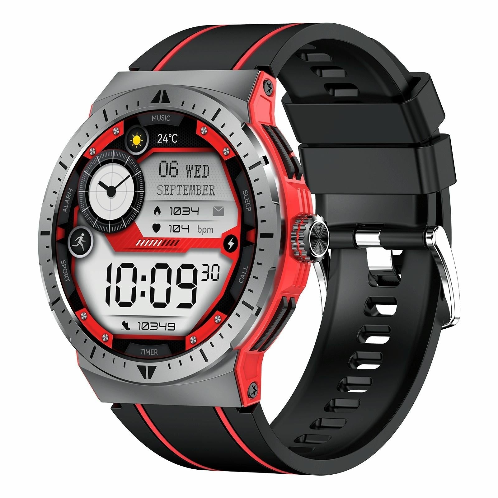 1.43 Inch Bt5.3 Ip68 Sport Smart Watch Support Bluetooth Call / Message Notification Heart Rate Blood Pressure Health Monitor Red Smart Watches