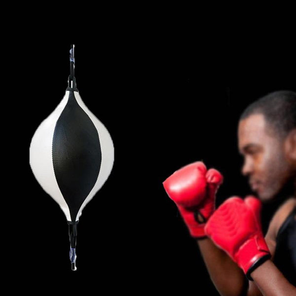 Suspended Boxing Training Ball Pear Shape White Black Punching Bags
