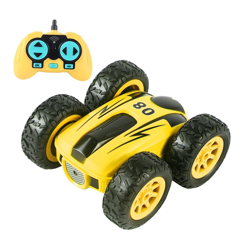 2.4G Mini Rc High Speed Double Sided Remote Control Car Toy Yellow Remote Controlled Toys