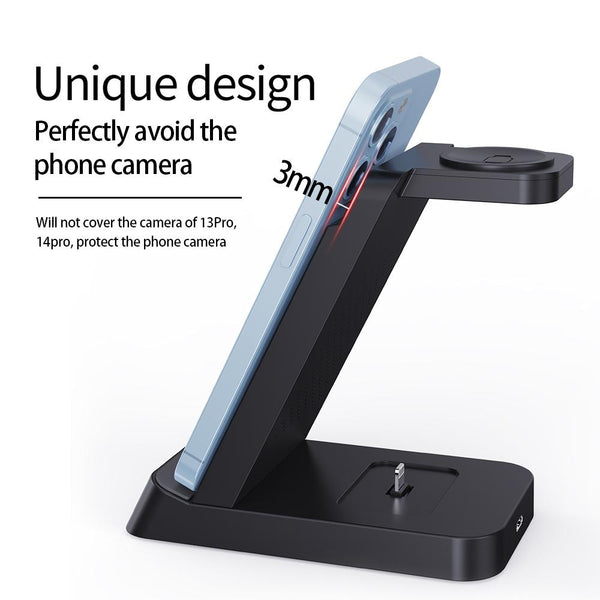 18W 3 In Wireless Charger Stand For Iphone & Apple Watch White Chargers & Cradles