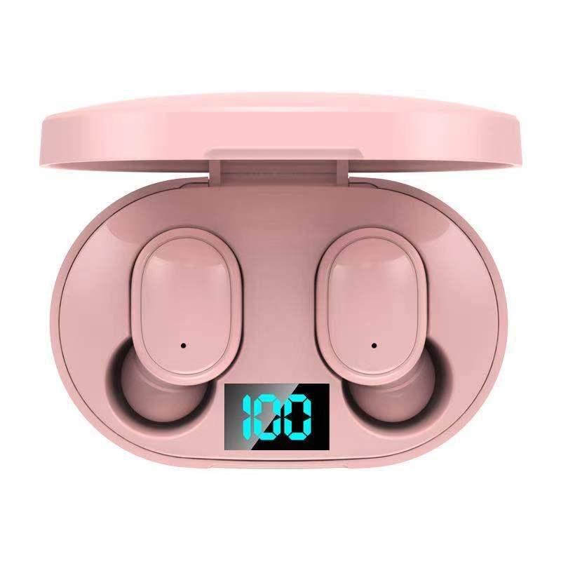 E6s Led Display Tws Wireless Bluetooth Earphone Pink Earbuds