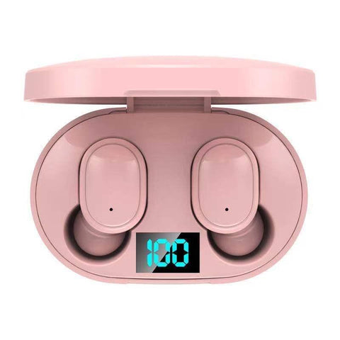 E6s Led Display Tws Wireless Bluetooth Earphone Pink Earbuds