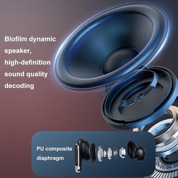 Wireless Bluetooth Earphones With Touch Screen And Active Noise Reduction Gold Earbuds