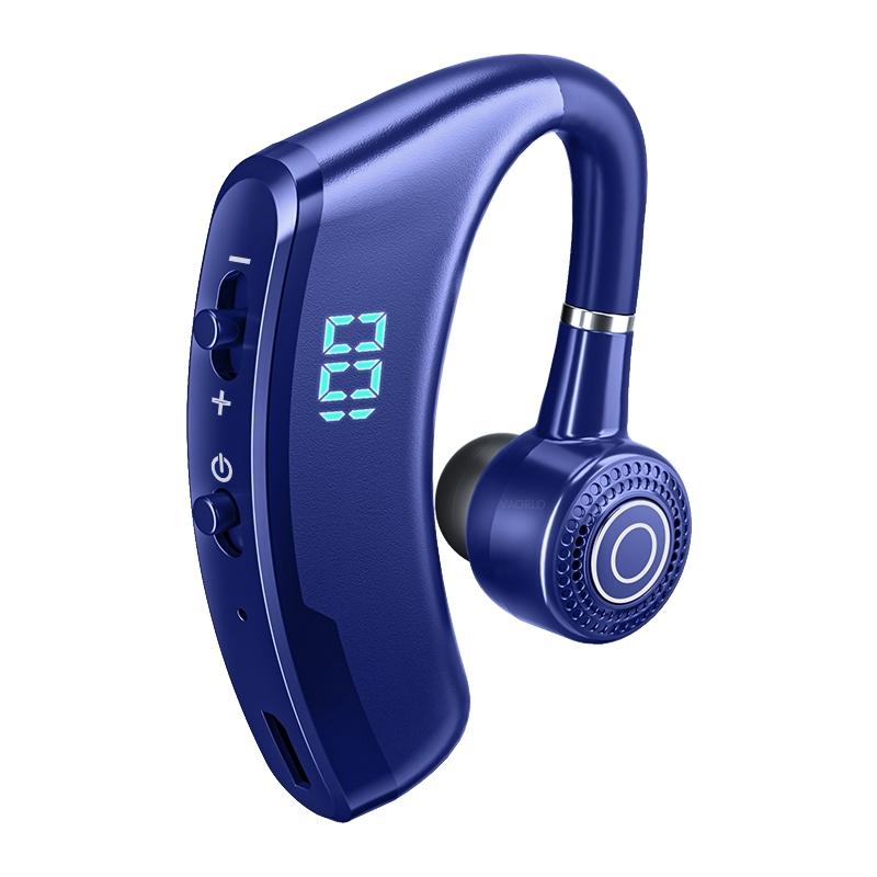 V9s Wireless Earphones With Noise Cancellation And Led Display Blue Single Earbuds