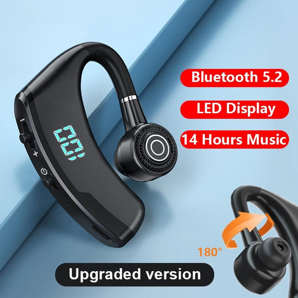 V9s Wireless Earphones With Noise Cancellation And Led Display Blue Single Earbuds