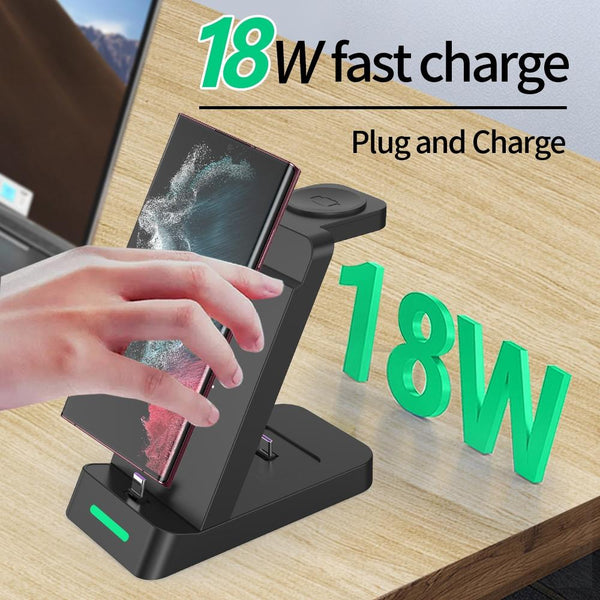 18W 3 In Vertical Charging Stand For Samsung Watch And Galaxy Buds Black Chargers & Docking Stations